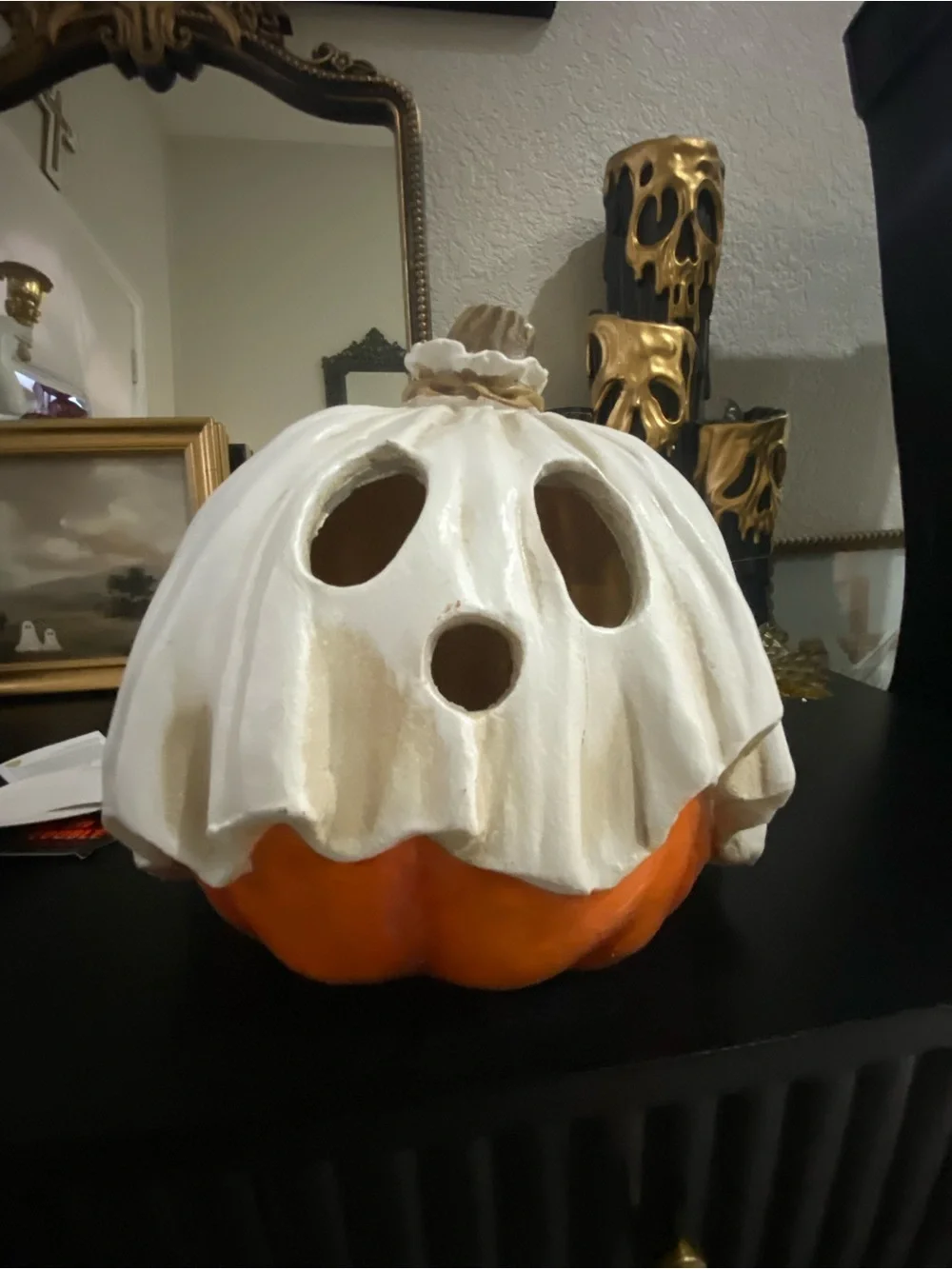 White Ghost Pumpkin Decorative Accent (Home Accents)